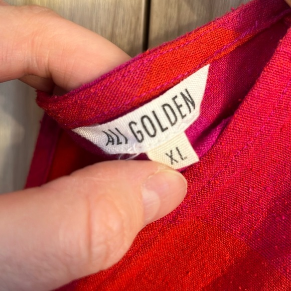 HOST PICK - ALI GOLDEN DOUBLE V-NECK MAXI DRESS - POPPY/PINK PLAID - Picture 4 of 6